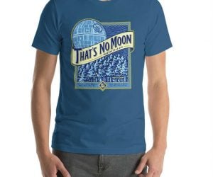 That’s No Moon Star Wars Beer Shirt – Brewed in the tree tops of Endor That’s No Moon is the number on selling beer throughout the galaxy