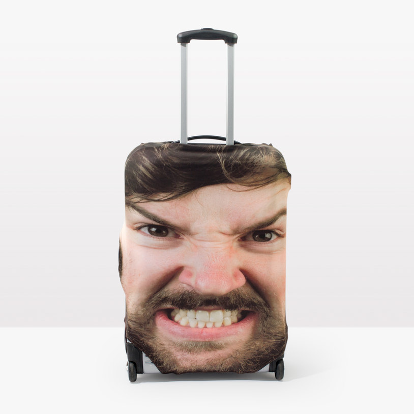 personalized face luggage 
