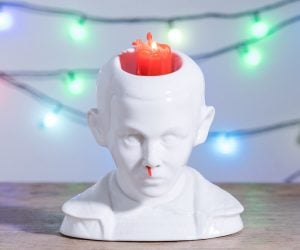 Stranger Things Eleven Bleeding Nose Candle – After a series of harrowing experiments in a shady forest laboratory… we finally managed to make this ornament bleed from the nose.