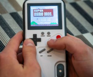 The Caseboy iPhone Case comes with 35 classic NES games that you can play right on your phone case! 