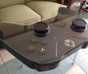 Xbox Controller Coffee Table – Handmade coffee table inspired by the Xbox One gaming controller. Dimensions: 26″Depth, 39″Width, 26.5″ Height as shown in pics (leg height selected will depict overall height)