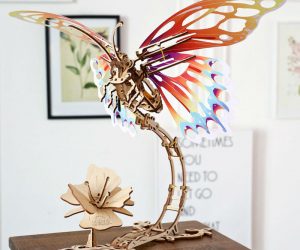 The UGears Butterfly 3D puzzle set is as unique as it is beautiful. It is made from high-grade 100%-natural plywood and doesn’t require the use of any extra tools or