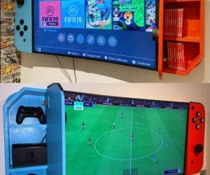 The custom cabinets make your TV look like a giant Nintendo Switch – 