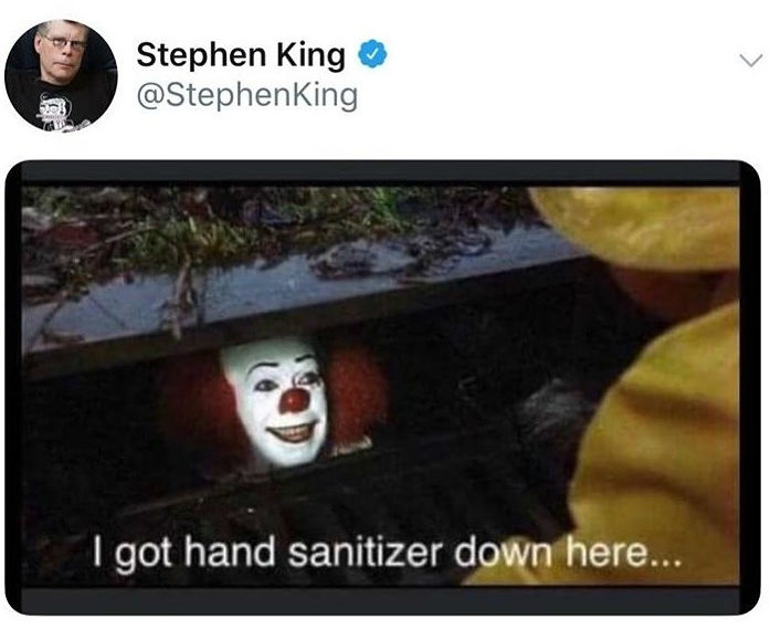 i got hand sanitizer down here it tweet