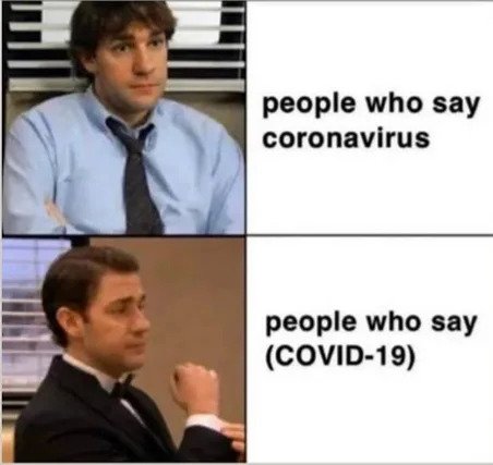 people who say coronavirus vs covid19