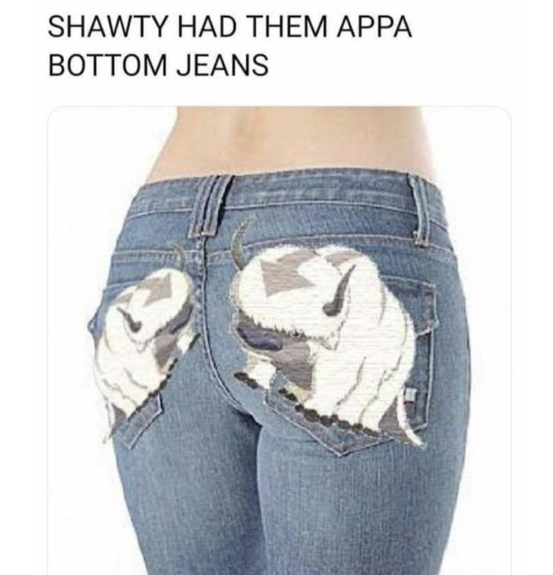 shawty had them appa bottom jeans 
