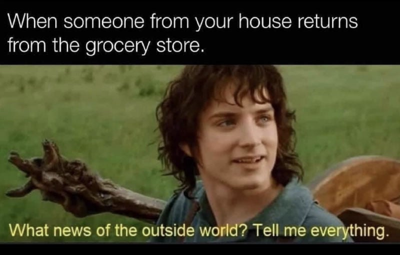 when someone from your house returns from the grocery store 