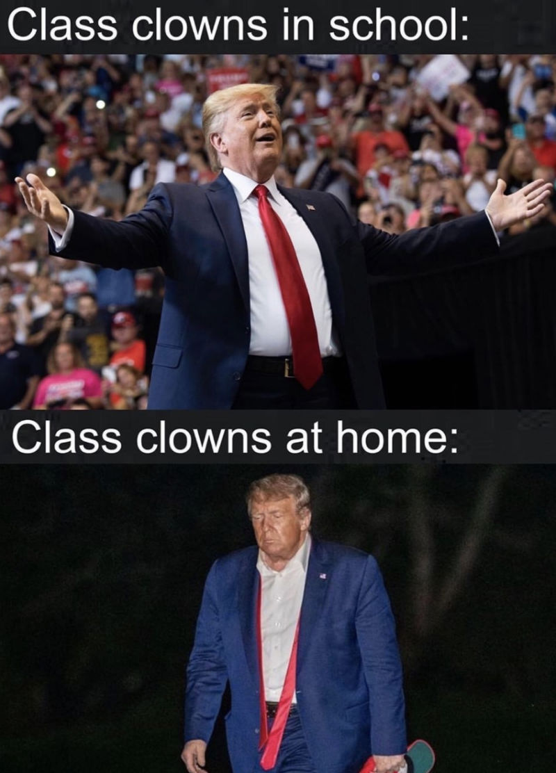 class clowns in school vs real life meme 