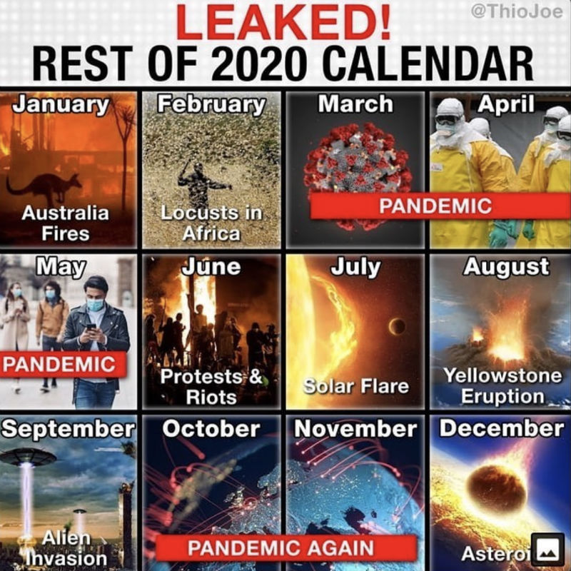 leaked rest of 2020 calendar 