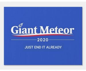 Giant Meteor 2020 Sign – Just end it already!