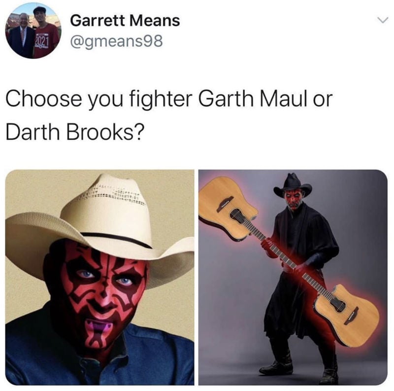 choose your fighter garth maul or darth brooks 