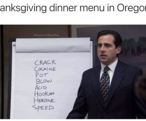 Thanksgiving Dinner Menu In Oregon – Meme