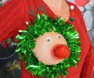 Sexy Ugly Christmas Sweater – The hole is for your actual breast, IT IS NOT PLASTIC! 