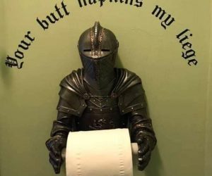Knight Toilet Paper Holder – Put a knight next to your throne!