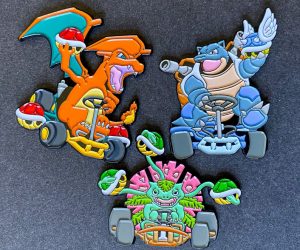 Poke’Karts Pins – Bringing back a fan-favorite design, the Poke’Karts! Mixing two of my favorite games of all time, Pokémon and Mario Kart!