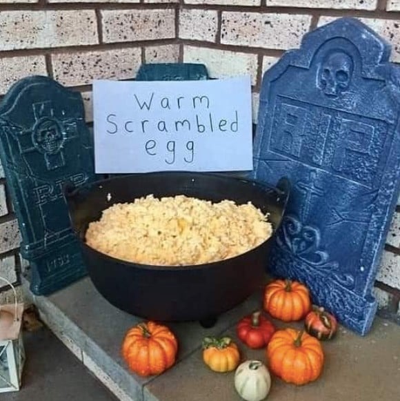 warm scrambled egg halloween