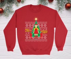 Squid Game Ugly Sweater Christmas Sweatshirt –  Show your love for Squid Game this Holiday season with this Squid Game Ugly Sweater Christmas Sweatshirt!