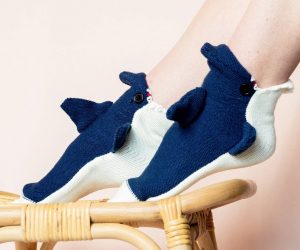 Great White Shark Socks – Looking for handmade socks? These funny slipper socks are perfect for keeping your feet warm all this winter. One size fits all!